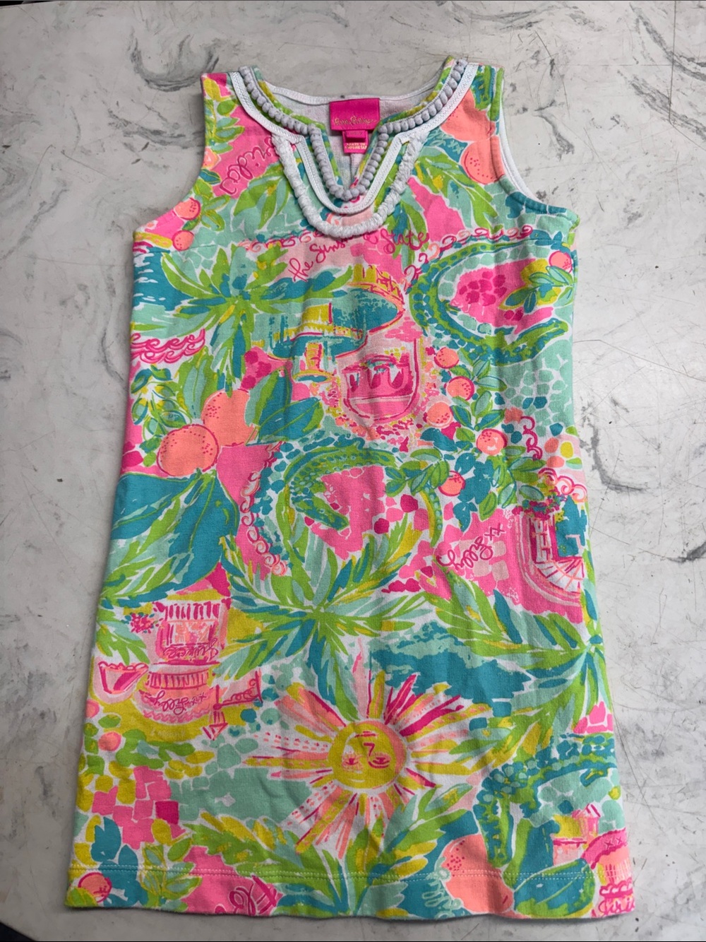 Lilly Pulitzer Bright Pink Label Tropical Trim Tunic